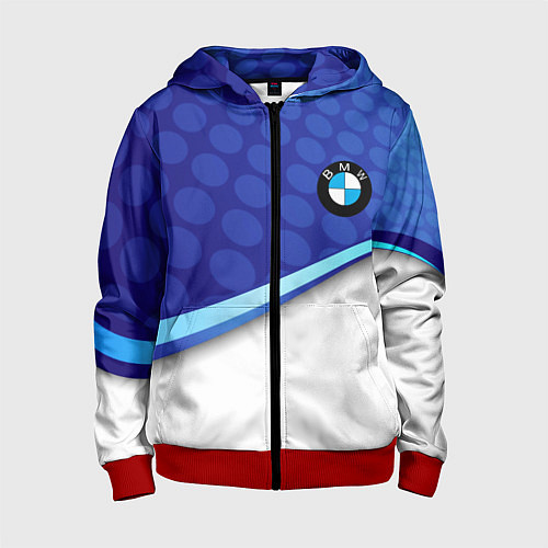 Детская толстовка на молнии BMW abstraction steel / 3D-Красный – фото 1