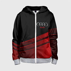 Толстовка на молнии детская AUDI carbon metal, цвет: 3D-меланж
