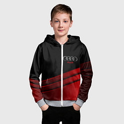 Толстовка на молнии детская AUDI carbon metal, цвет: 3D-меланж — фото 2
