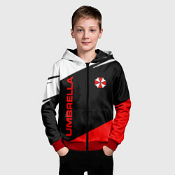 Толстовка на молнии детская Umbrella corporation - resident evil, цвет: 3D-красный — фото 2