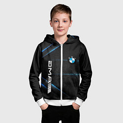 Толстовка на молнии детская BMW metal steel, цвет: 3D-белый — фото 2