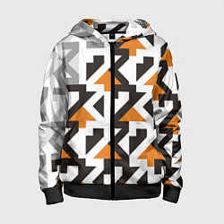 Толстовка на молнии детская Паттерн-23, цвет: 3D-черный