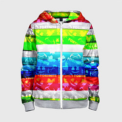 Толстовка на молнии детская Fortnite color line, цвет: 3D-меланж