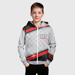 Толстовка на молнии детская AUDI auto texture, цвет: 3D-меланж — фото 2