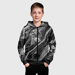 Толстовка на молнии детская Чернила, цвет: 3D-черный — фото 2