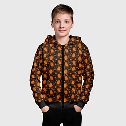 Толстовка на молнии детская Летучие мыши - хэллоуин, цвет: 3D-черный — фото 2