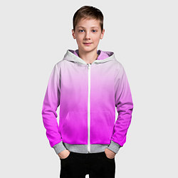 Толстовка на молнии детская Gradient color pink, цвет: 3D-меланж — фото 2