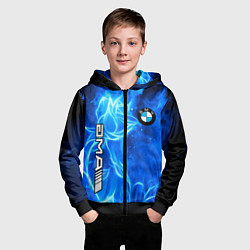 Толстовка на молнии детская BMW flower flame, цвет: 3D-черный — фото 2