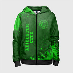 Толстовка на молнии детская Leicester City - green gradient вертикально, цвет: 3D-черный