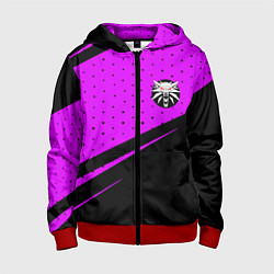 Толстовка на молнии детская The Witcher geometry, цвет: 3D-красный