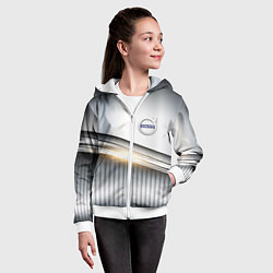 Толстовка на молнии детская Volvo metalic car, цвет: 3D-белый — фото 2