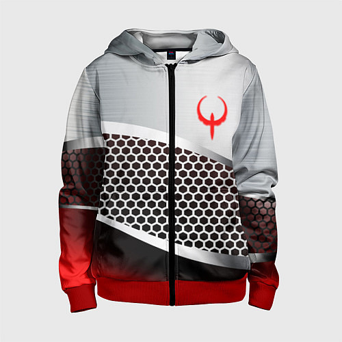 Детская толстовка на молнии Quake metal steel / 3D-Красный – фото 1