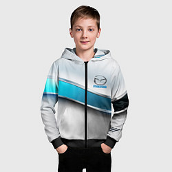 Толстовка на молнии детская Mazda geometry auto, цвет: 3D-черный — фото 2