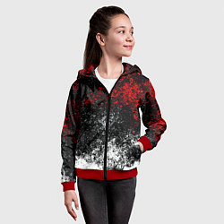 Толстовка на молнии детская Краски брызги, цвет: 3D-красный — фото 2