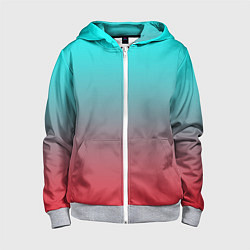 Толстовка на молнии детская Абстрактно неоновый градиент, цвет: 3D-меланж