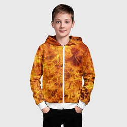 Толстовка на молнии детская Весь в огне, цвет: 3D-белый — фото 2