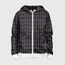 Толстовка на молнии детская Белые точки на чёрном фоне, цвет: 3D-белый