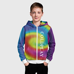 Толстовка на молнии детская Coldplay moon music album, цвет: 3D-белый — фото 2