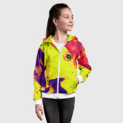 Толстовка на молнии детская Serious Sam flame yellow, цвет: 3D-белый — фото 2