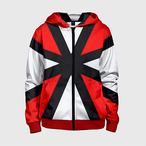 Детская толстовка на молнии Полосы амбрелла / 3D-Красный – фото 1