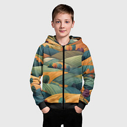Толстовка на молнии детская Луга поля, цвет: 3D-черный — фото 2