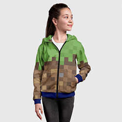 Толстовка на молнии детская Earth - Minecraft, цвет: 3D-синий — фото 2