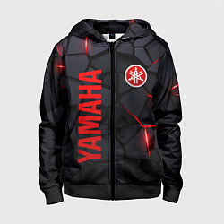 Толстовка на молнии детская Yamaha - плиты с эффектом свечения, цвет: 3D-черный