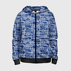 Толстовка на молнии детская Паттерн с узлами водопроводного лабиринта, цвет: 3D-черный
