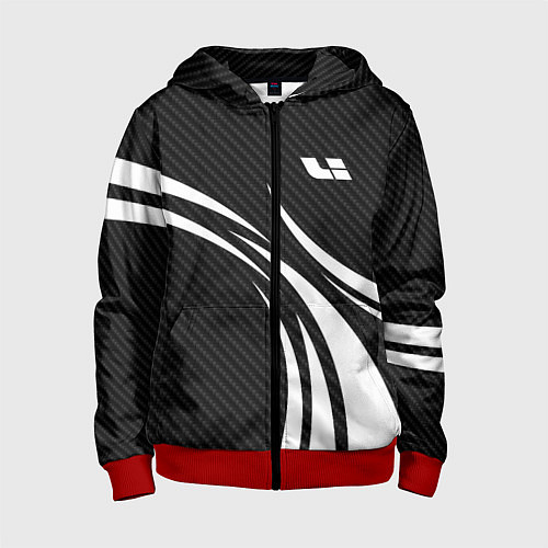 Детская толстовка на молнии Lixiang - carbon black / 3D-Красный – фото 1