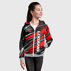 Толстовка на молнии детская Lixiang - агрессивный красный, цвет: 3D-меланж — фото 2