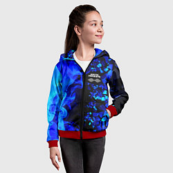 Толстовка на молнии детская Arctic Monkeys - синий огонь и плиты, цвет: 3D-красный — фото 2