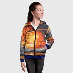Толстовка на молнии детская Багровый закат, цвет: 3D-синий — фото 2