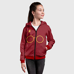 Толстовка на молнии детская Очки и молния, цвет: 3D-красный — фото 2