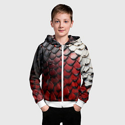 Толстовка на молнии детская Змеиная броня, цвет: 3D-белый — фото 2