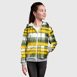 Толстовка на молнии детская Чёрные полосы на жёлто-белом фоне, цвет: 3D-меланж — фото 2