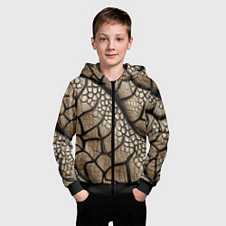 Толстовка на молнии детская Найди змею, цвет: 3D-черный — фото 2