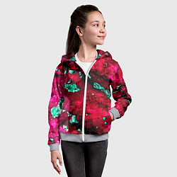 Толстовка на молнии детская Абстракция красно-голубая, цвет: 3D-меланж — фото 2