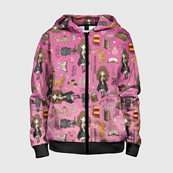 Толстовка на молнии детская Паттерн с Гермионой из Гарри Поттер, цвет: 3D-черный