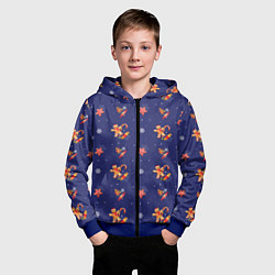Толстовка на молнии детская Сладости и снег, цвет: 3D-синий — фото 2