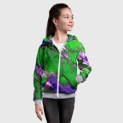 Толстовка на молнии детская A purple mineral in a green stone, цвет: 3D-меланж — фото 2