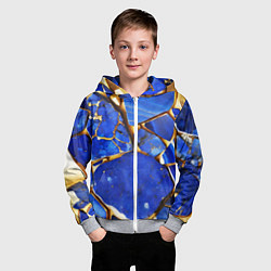 Толстовка на молнии детская A gold mineral in a blue stone, цвет: 3D-меланж — фото 2