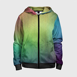 Толстовка на молнии детская Цветной металл с градиентом, цвет: 3D-черный