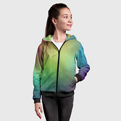 Толстовка на молнии детская Цветной металл с градиентом, цвет: 3D-черный — фото 2
