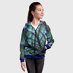 Толстовка на молнии детская Абстракция неон, цвет: 3D-синий — фото 2
