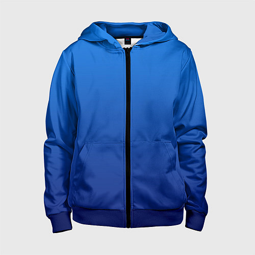 Детская толстовка на молнии Градиент лазурный синий / 3D-Синий – фото 1