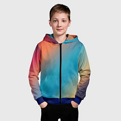Толстовка на молнии детская Сине-оранжевый градиент, цвет: 3D-синий — фото 2