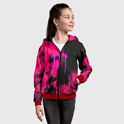 Толстовка на молнии детская Monster energy fire pink, цвет: 3D-красный — фото 2