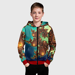 Толстовка на молнии детская Психоделика абстракция, цвет: 3D-красный — фото 2