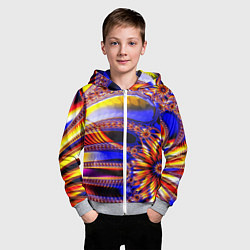 Толстовка на молнии детская Психоделика стекло, цвет: 3D-меланж — фото 2