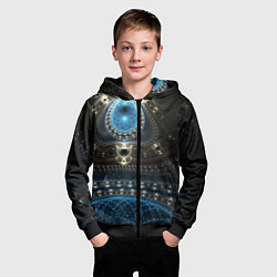 Толстовка на молнии детская Психоделика текстура, цвет: 3D-черный — фото 2